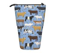 gawuoab Estuche telescópico para lápices con Soporte para lápices, Conjunto de Animales de Granja, toros y Vacas, Ganado, mamíferos