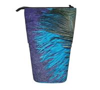 gawuoab Estuche telescópico para lápices con Soporte para lápices de Color Morado y Verde Azulado con diseño de Pavo Real
