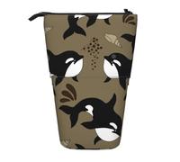 gawuoab Estuche telescópico para lápices con Soporte para lápices de pie con diseño de Ballena y pez Grande Divertido de Sea Life