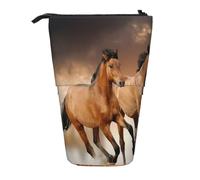 gawuoab Estuche telescópico para lápices con Soporte para lápices Horses Running