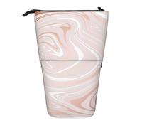 gawuoab Estuche telescópico para lápices de pie, Delicado mármol Rosa con imitación de Oro Rosa.