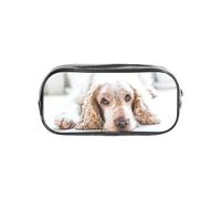 gawuoab Estuche Transparente para lápices, Organizador Transparente, diseño de Cocker Spaniel marrón, Perros tristes, Mascotas