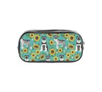 gawuoab Estuche Transparente para lápices Schnauzer, diseño de Girasoles, Primavera, Verano, Floral, para Perros, Raza de Perro, Organizador Transparente