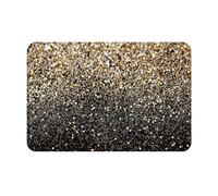 gawuoab Felpudo de Interior Lavable, Antideslizante, con Puntos Dorados Negros y Brillantes, de 61 x 40 cm, para Puerta Delantera y baño.