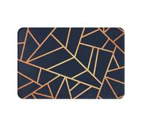 gawuoab Felpudo Lavable de 61 x 40 cm, Color Cobre y Azul Marino Medianoche, para Interior y Exterior, Antideslizante, para Puerta Delantera y baño.