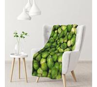 gawuoab Manta de Franela Suave y acogedora con Estampado de Coles de Bruselas Verdes para sofá