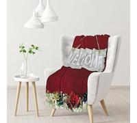 gawuoab Mantas Suaves y acogedoras de Franela para sofá con Texto Bienvenidos Amigos de Navidad.