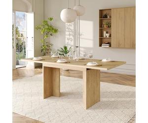 GAWYOEX Mesa de comedor extensible de 140/180 x 80 x 75 cm, mesa de cocina para 6-8 personas, mesa de comedor de 30 mm de grosor, mesa de madera con aspecto de mármol, mesa extensible para comedor y