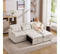 GAWYOEX Sofá cama de 3 plazas, sofá cama plegable con función de sueño, sofá esquinero / sofá plegable con triple altura del respaldo ajustable, sofá XXL con bolsillos laterales, sofá cama para salón