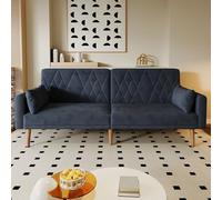 GAWYOEX Sofá cama plegable de 180 x 75 x 82 cm, sofá de dos plazas negro con función de dormir, sofá cama de tela de terciopelo, sofá cama pequeño para salón, dormitorio, cine en casa, habitación de