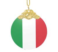 GaxfjRu Adorno de Navidad con bandera italiana, para colgar en el árbol de Navidad, regalo para alegría navideña, talla única