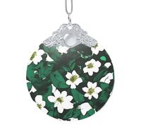 GaxfjRu Adorno de Navidad con diseño de pétalos florales de color verde cazador para decoración del hogar, colgante de árbol de Navidad para alegría navideña, talla única