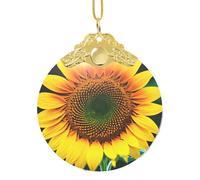 GaxfjRu Adornos de decoración del hogar con patrón de girasol, colgante de árbol de Navidad para alegría navideña