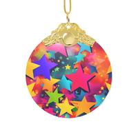GaxfjRu Adornos de decoración para el hogar, diseño de estrellas de arco iris, colgante de árbol de Navidad para alegría navideña