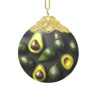 GaxfjRu Adornos de Navidad con patrón de frutas de aguacate, colgante de árbol de Navidad para alegría navideña