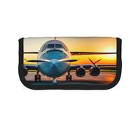 GaxfjRu Aircraft Plane at Sunsets - Estuche de lona para lápices, almacenamiento organizado para picnics y uso diario, bolsa de maquillaje, soporte para lápices