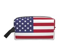 GaxfjRu Bandera americana impresión Viaje Bolsa de Cosméticos Organizador Grande Bolsa de Maquillaje Mujeres para Cosméticos Artículos de tocador Accesorios, Blanco, Talla Única, Color blanco., Talla