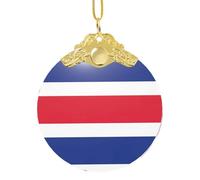 GaxfjRu Bandera de Costa Rica Adornos de Navidad para decoración del hogar, colgante de árbol de Navidad para alegría navideña, talla única