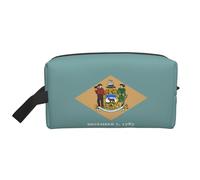 GaxfjRu Bandera de Delaware impresión Viaje Cosméticos Bolsa Organizador Grande Neceser Maquillaje Mujeres para Cosméticos Artículos de tocador Accesorios, blanco, Talla única, Color blanco., Talla