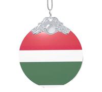 GaxfjRu Bandera de Hungría Navidad Decoración para el hogar, colgante colgante de árbol de Navidad para alegría navideña, talla única