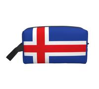 GaxfjRu Bandera de Islandia impresión Viaje Cosméticos Bag Organizador Grande Bolsa de Maquillaje Mujeres para Cosméticos Artículos de tocador Accesorios, Blanco, Talla Única, Color blanco., Talla