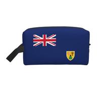 GaxfjRu Bandera de las Islas Turcas y Caicos impresión Viaje Bolsa de Cosméticos Organizador Grande Bolsa de Maquillaje Mujeres para Cosméticos Artículos de tocador Accesorios, Blanco, Talla Única,
