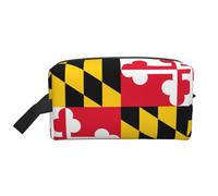 GaxfjRu Bandera de Maryland impresión Viaje Cosméticos Bag Organizador Grande Bolsa de Maquillaje Mujeres para Cosméticos Artículos de tocador Accesorios, Blanco, Talla Única, Color blanco., Talla