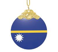 GaxfjRu Bandera de Nauru Adornos de Navidad para decoración del hogar, colgante de árbol de Navidad para alegría navideña, talla única