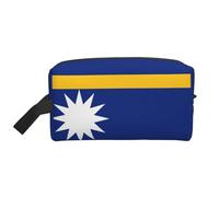 GaxfjRu Bandera de Nauru impresión Viaje Cosméticos Bag Organizador Grande Bolsa de Maquillaje Mujeres para Cosméticos Artículos de tocador Accesorios, Blanco, Talla Única, Color blanco., Talla única