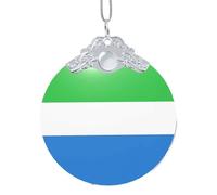 GaxfjRu Bandera de Sierra Leona para decoración del hogar, colgante de árbol de Navidad para alegría navideña, talla única