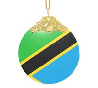 GaxfjRu Bandera de Tanzania para decoración del hogar, colgante de árbol de Navidad para alegría navideña, talla única