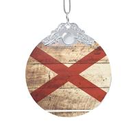 GaxfjRu Bandera del estado de Alabama en grano de madera vieja, postal de Navidad, adornos para decoración del hogar, colgante de árbol de Navidad para alegría navideña, talla única