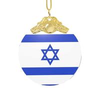 GaxfjRu Bandera israelí de Navidad para decoración del hogar, colgante de árbol de Navidad para alegría navideña, talla única