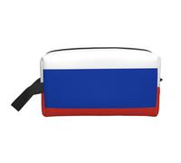 GaxfjRu Bandera rusa impresión Viaje Cosmético Bolsa Organizador Grande de Maquillaje Mujeres para Cosméticos Artículos de tocador Accesorios, blanco, Talla única, Color blanco., Talla única