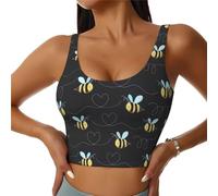 GaxfjRu Bees - Camisetas sin mangas de entrenamiento para mujer, sujetadores deportivos para mujer, de alto soporte con sujetadores integrados y comodidad, Negro, XL