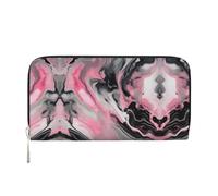 GaxfjRu Billetera de piel con estampado artístico de tinta abstracta gris mármol para mujer, tarjetero de crédito, monedero de bolsillo para mujer