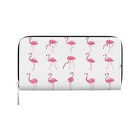 GaxfjRu Billetera larga de piel con estampado de flamencos en blanco para hombre, con aspecto vintage, tarjetero para tarjetas de crédito