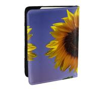 GaxfjRu Bloom - Funda de piel con estampado de girasol para pasaporte, funda impermeable para pasaporte para mujeres y hombres, Black, Talla única