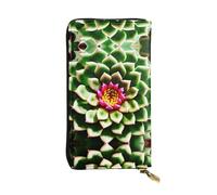 GaxfjRu Blooming Cactus Flower - Cartera para mujer, compacta y segura, con compartimento con cremallera, tamaño pequeño, Negro -, Talla única, Classic