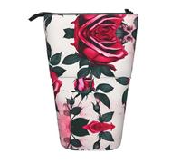 GaxfjRu Blossoming Rose Flowers - Estuche telescópico portátil para lápices, organizador con múltiples ranuras, para herramientas de escritura y accesorios
