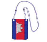 GaxfjRu Bolsa cruzada con estampado de bandera de Camboya para correr, caminar, senderismo y ciclismo, mini bolsa cruzada con correa de muñeca, Púrpura, Talla única