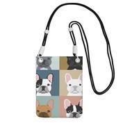 GaxfjRu Bolsa cruzada con estampado de bulldog francés para teléfono celular, para correr, caminar, senderismo y ciclismo, mini bolsa cruzada con correa de muñeca, Negro, Talla única