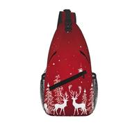 GaxfjRu Bolsa cruzada con estampado de ciervos y paisaje de invierno para mujeres y hombres, bolsa bandolera para viajes, senderismo, mochila cruzada
