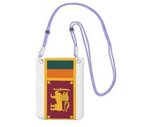 GaxfjRu Bolsa cruzada para teléfono celular, con estampado de bandera de Sri Lanka, para correr, caminar, senderismo y ciclismo, mini bolsa cruzada con correa de muñeca, Púrpura, Talla única