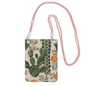 GaxfjRu Bolsa cruzada para teléfono celular con estampado de cactus verde para correr, caminar, senderismo y ciclismo, mini bolsa cruzada con correa de muñeca, Rosa, Talla única