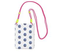 GaxfjRu Bolsa cruzada para teléfono celular con estampado de ojos malvados para correr, caminar, senderismo y ciclismo, mini bolsa cruzada con correa de muñeca, Fucsia, Talla única