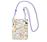 GaxfjRu Bolsa cruzada para teléfono celular con estampado de perro para correr, caminar, senderismo y ciclismo, mini bolsa cruzada con correa de muñeca, Púrpura, Talla única