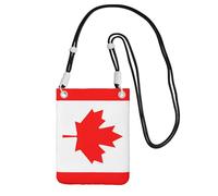 GaxfjRu Bolsa cruzada para teléfono móvil con estampado de bandera canadiense para correr, caminar, senderismo y ciclismo, mini bolsa cruzada con correa de muñeca, Negro, Talla única
