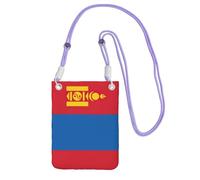 GaxfjRu Bolsa cruzada para teléfono móvil con estampado de bandera de Mongolia, para correr, caminar, senderismo y ciclismo, mini bolsa cruzada con correa de muñeca, Púrpura, Talla única