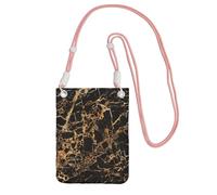 GaxfjRu Bolsa cruzada para teléfono móvil con estampado de mármol dorado para correr, caminar, senderismo y ciclismo, mini bolsa cruzada con correa de muñeca, Rosa, Talla única